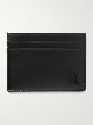 Tiny Cassandre Logo-Appliquéd Leather Cardholder Tiny Cassandre Logo-Appliquéd Leather Cardholder