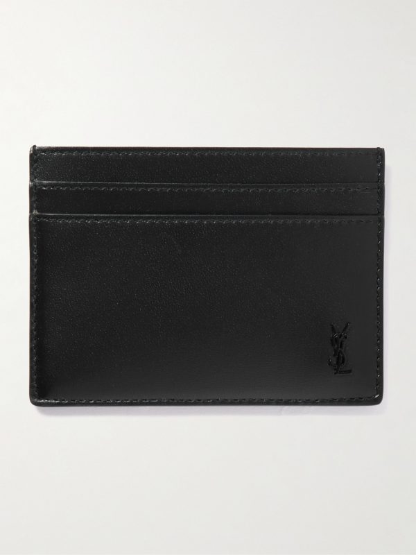 Tiny Cassandre Logo-Appliquéd Leather Cardholder Tiny Cassandre Logo-Appliquéd Leather Cardholder