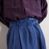 Tapered Belted Pleated Silk Trousers - CU Tapered Belted Pleated Silk Trousers - CU