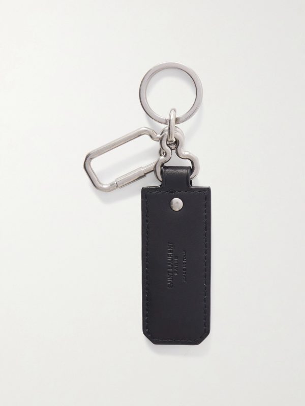 Cassandre Leather and Silver-Tone Key Fob - BK