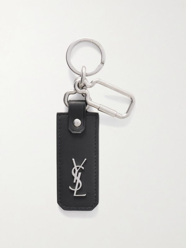 Cassandre Leather and Silver-Tone Key Fob