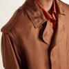Double-Breasted Silk Trench Coat - CU