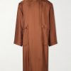 Double-Breasted Silk Trench Coat