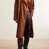 Double-Breasted Silk Trench Coat - OU