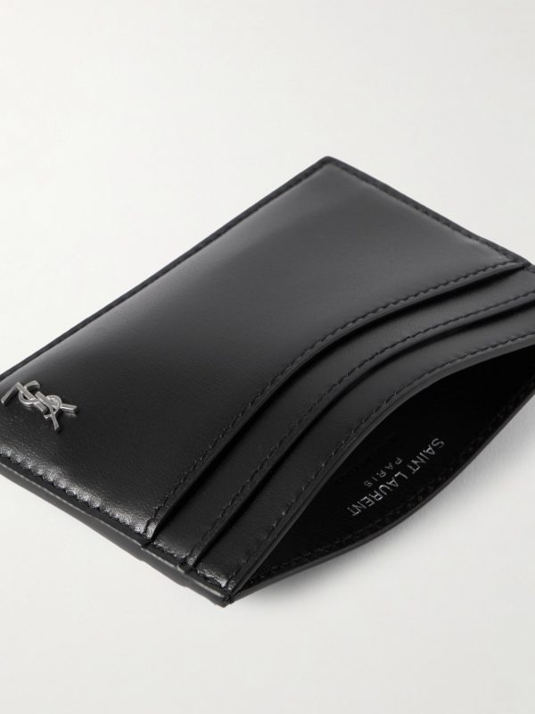Logo-Appliquéd Leather Cardholder - E1 Logo-Appliquéd Leather Cardholder - E1