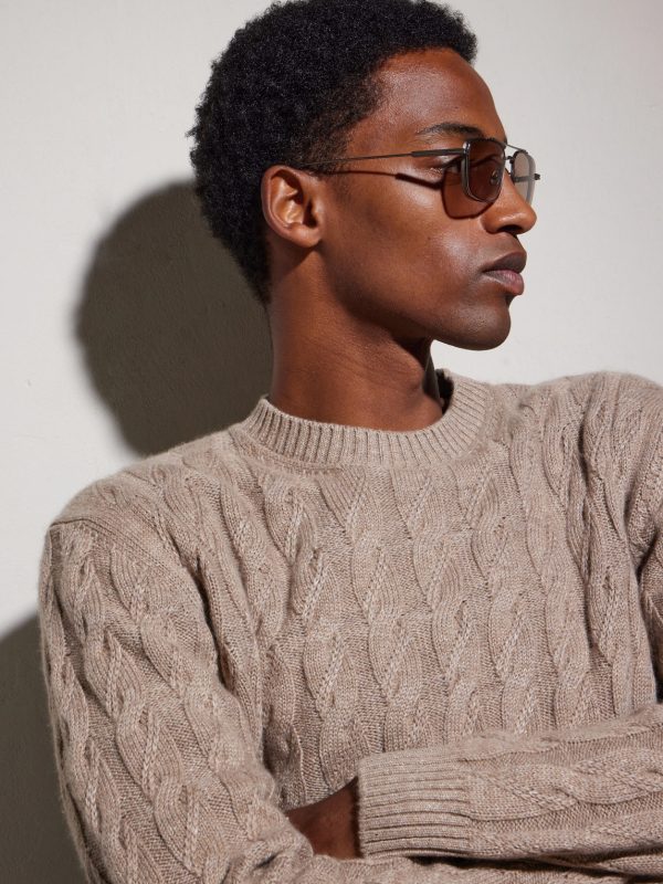 Geometric Round-Frame Titanium Sunglasses - BK Geometric Round-Frame Titanium Sunglasses - BK