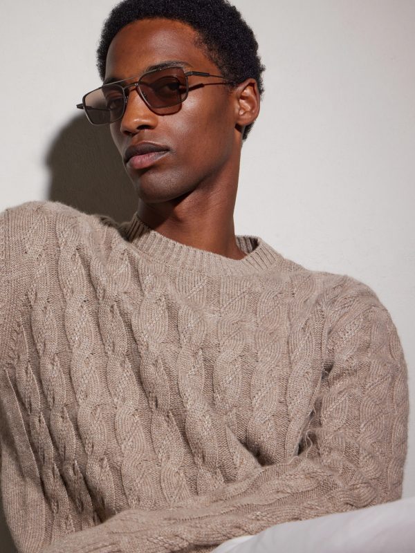 Geometric Round-Frame Titanium Sunglasses - OU Geometric Round-Frame Titanium Sunglasses - OU