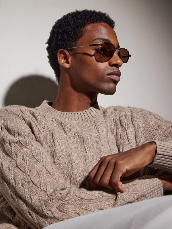 Round-Frame Titanium Sunglasses - BK Round-Frame Titanium Sunglasses - BK