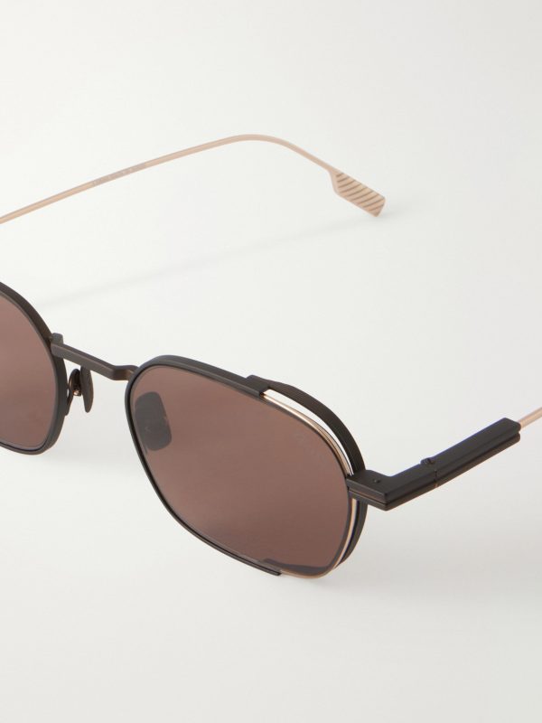 Round-Frame Titanium Sunglasses - CU Round-Frame Titanium Sunglasses - CU
