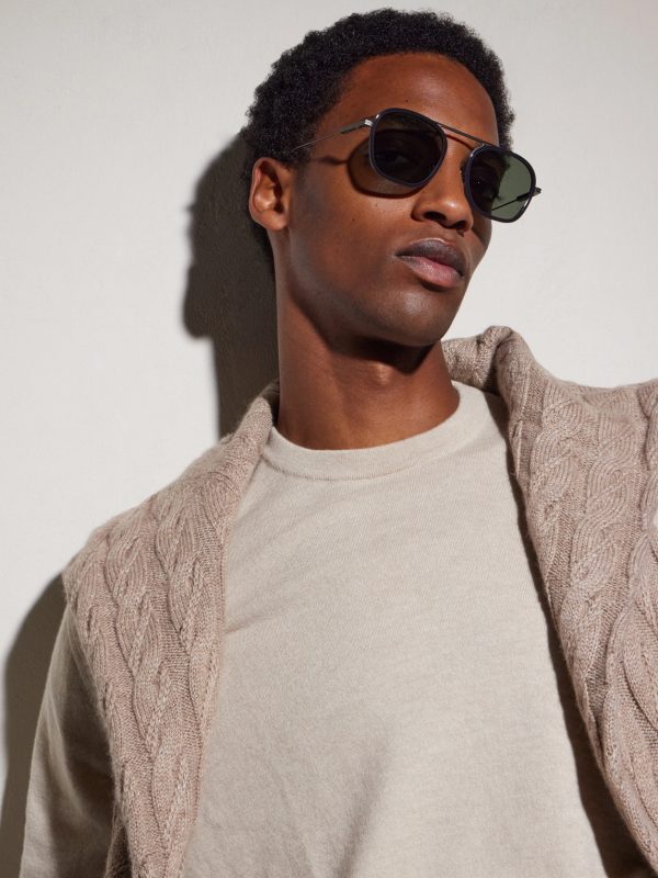 Round-Frame Titanium Sunglasses - BK Round-Frame Titanium Sunglasses - BK