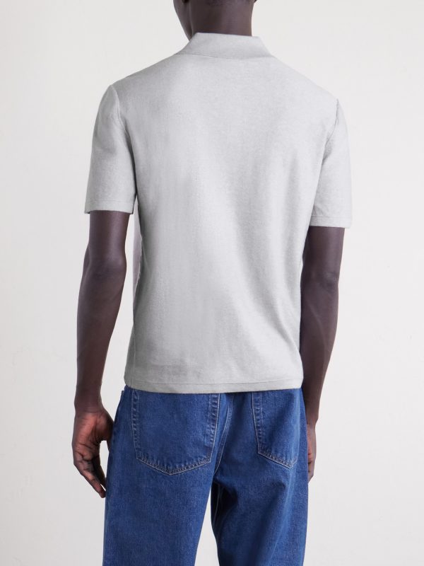 Eliot Cotton and Cashmere-Blend Polo Shirt - BK Eliot Cotton and Cashmere-Blend Polo Shirt - BK