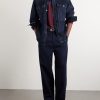 Ricky Wide-Leg Cotton-Twill Trousers - OU Ricky Wide-Leg Cotton-Twill Trousers - OU