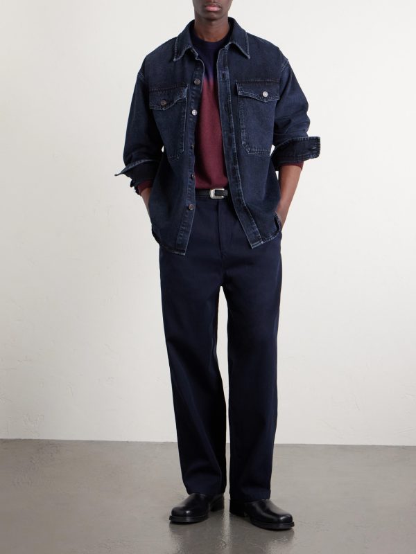 Ricky Wide-Leg Cotton-Twill Trousers - OU Ricky Wide-Leg Cotton-Twill Trousers - OU