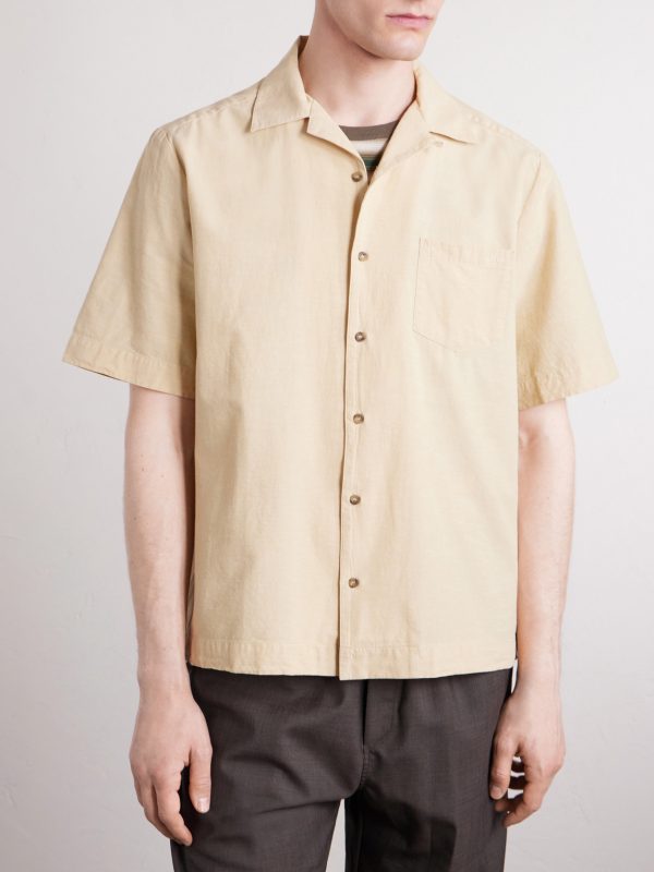 Jude Camp-Collar Organic Cotton and Linen-Blend Shirt - FR Jude Camp-Collar Organic Cotton and Linen-Blend Shirt - FR