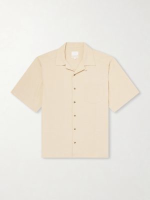 Jude Camp-Collar Organic Cotton and Linen-Blend Shirt Jude Camp-Collar Organic Cotton and Linen-Blend Shirt