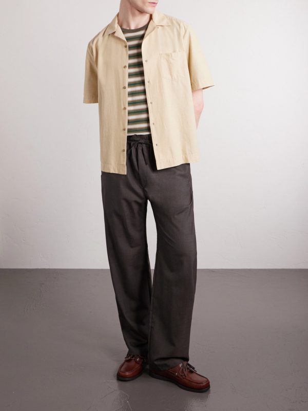 Jude Camp-Collar Organic Cotton and Linen-Blend Shirt - OU Jude Camp-Collar Organic Cotton and Linen-Blend Shirt - OU