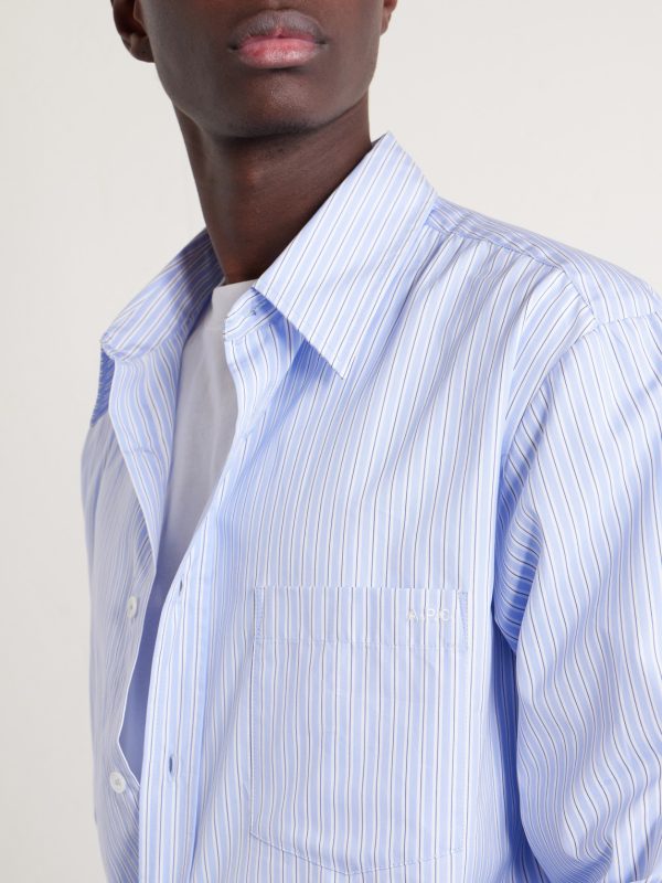 Malaury Logo-Embroidered Striped Cotton-Poplin Shirt - CU Malaury Logo-Embroidered Striped Cotton-Poplin Shirt - CU