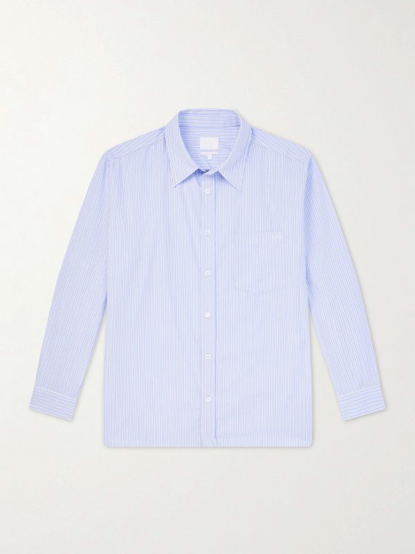 Malaury Logo-Embroidered Striped Cotton-Poplin Shirt Malaury Logo-Embroidered Striped Cotton-Poplin Shirt