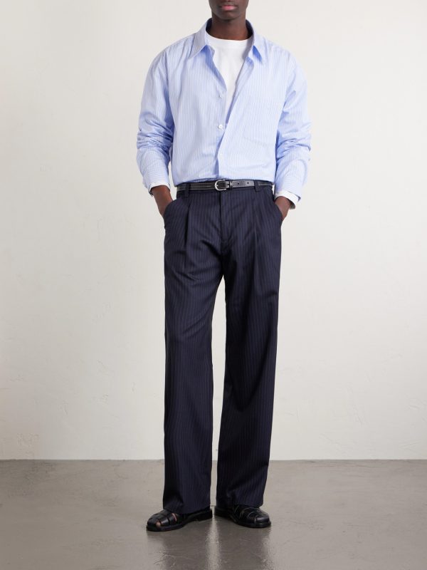 Malaury Logo-Embroidered Striped Cotton-Poplin Shirt - OU Malaury Logo-Embroidered Striped Cotton-Poplin Shirt - OU