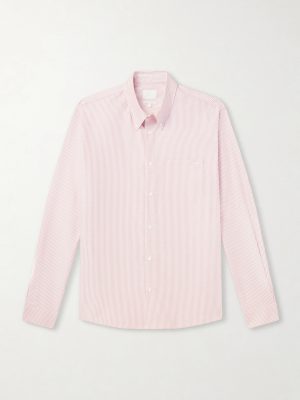 Button-Down Collar Striped Cotton Shirt