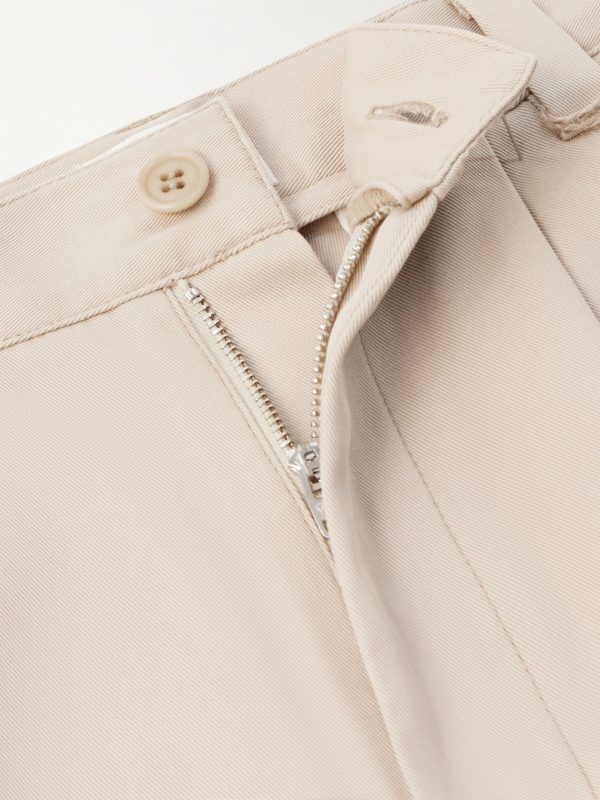 Ricky Pleated Wide-Leg Cotton Trousers - E1