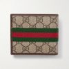 Ophidia Leather-Trimmed Canvas Bi-Fold Wallet - BK Ophidia Leather-Trimmed Canvas Bi-Fold Wallet - BK