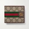 Ophidia Leather-Trimmed Canvas Bi-Fold Wallet Ophidia Leather-Trimmed Canvas Bi-Fold Wallet