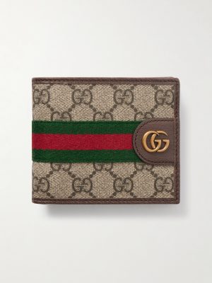 Ophidia Leather-Trimmed Canvas Bi-Fold Wallet