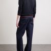 Webbing-Trimmed Wool Cardigan - BK Webbing-Trimmed Wool Cardigan - BK