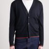 Webbing-Trimmed Wool Cardigan - FR Webbing-Trimmed Wool Cardigan - FR