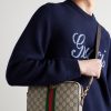 Ophidia Small Leather-Trimmed Monogrammed Coated-Canvas Messenger Bag - OU