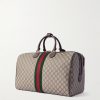 Savoy Leather-Trimmed Coated-Canvas Weekend Bag - BK