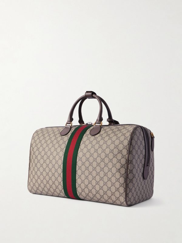 Savoy Leather-Trimmed Coated-Canvas Weekend Bag - BK