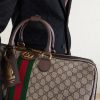 Savoy Leather-Trimmed Coated-Canvas Weekend Bag - E2