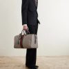 Savoy Leather-Trimmed Coated-Canvas Weekend Bag - OU