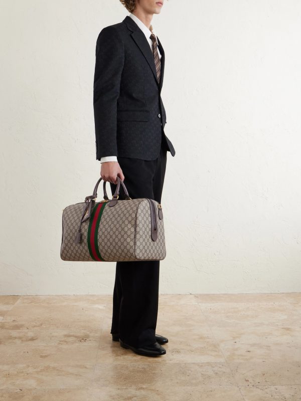 Savoy Leather-Trimmed Coated-Canvas Weekend Bag - OU
