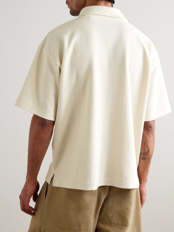 Textured Cotton-Blend Polo Shirt - BK Textured Cotton-Blend Polo Shirt - BK