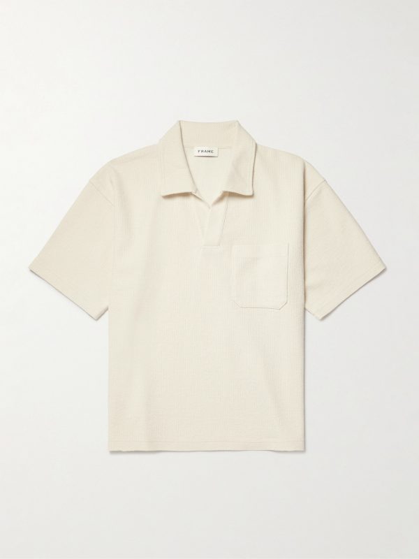 Textured Cotton-Blend Polo Shirt Textured Cotton-Blend Polo Shirt