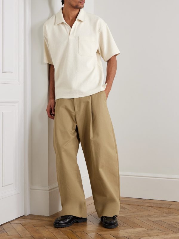 Textured Cotton-Blend Polo Shirt - OU Textured Cotton-Blend Polo Shirt - OU