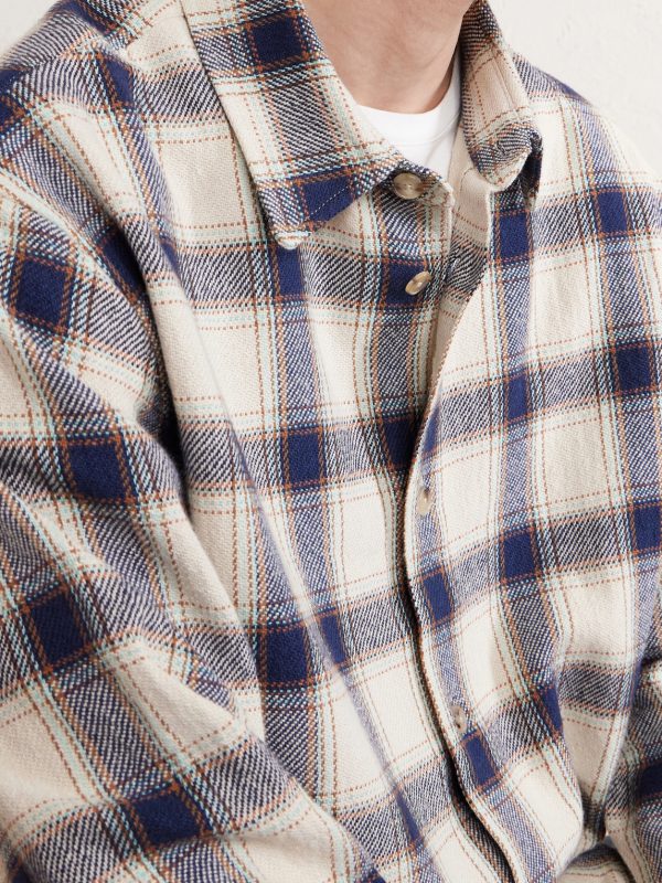 Checked Cotton-Blend Flannel Overshirt - CU Checked Cotton-Blend Flannel Overshirt - CU