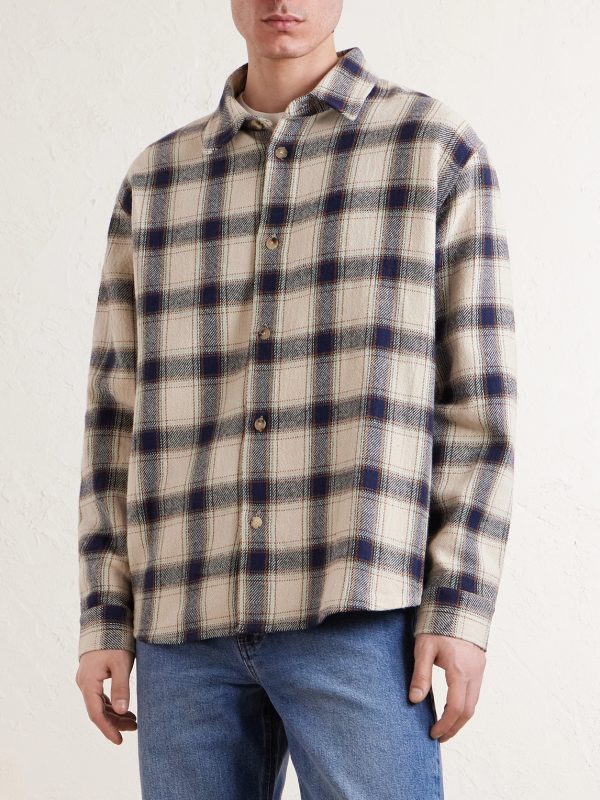 Checked Cotton-Blend Flannel Overshirt - FR Checked Cotton-Blend Flannel Overshirt - FR