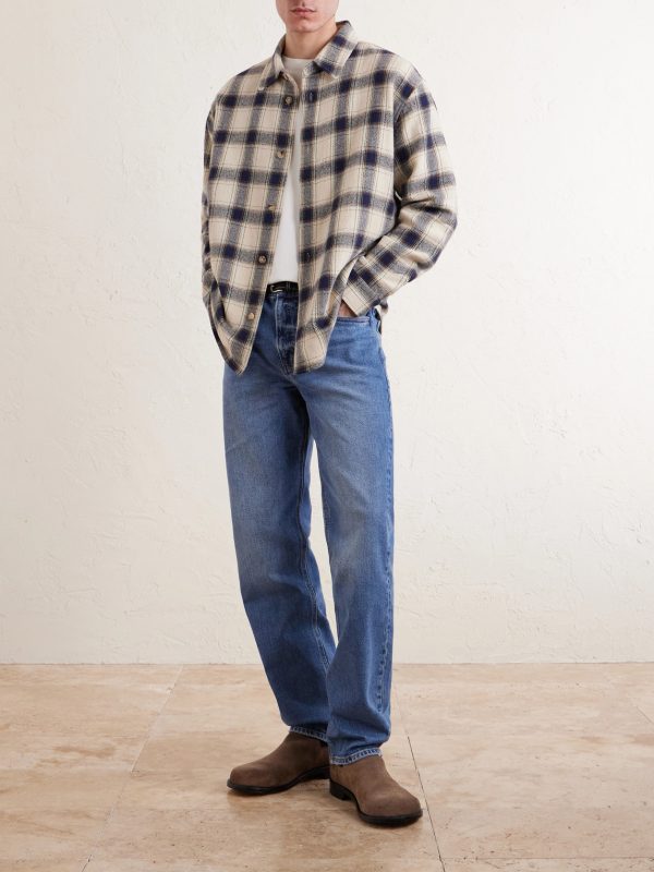 Checked Cotton-Blend Flannel Overshirt - OU Checked Cotton-Blend Flannel Overshirt - OU