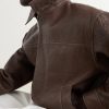 Textured-Leather Bomber Jacket - CU