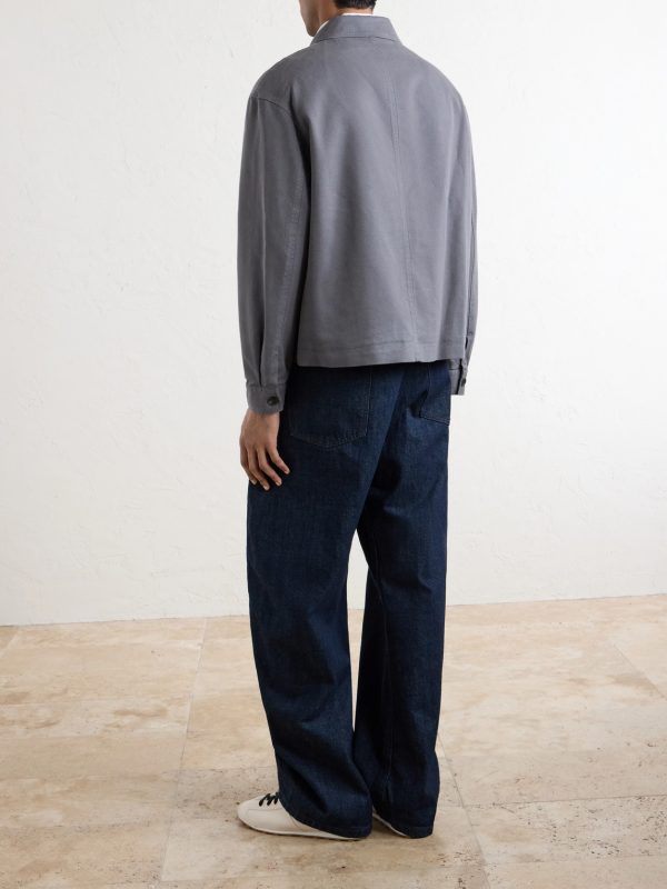 Cotton-Blend Trucker Jacket - BK