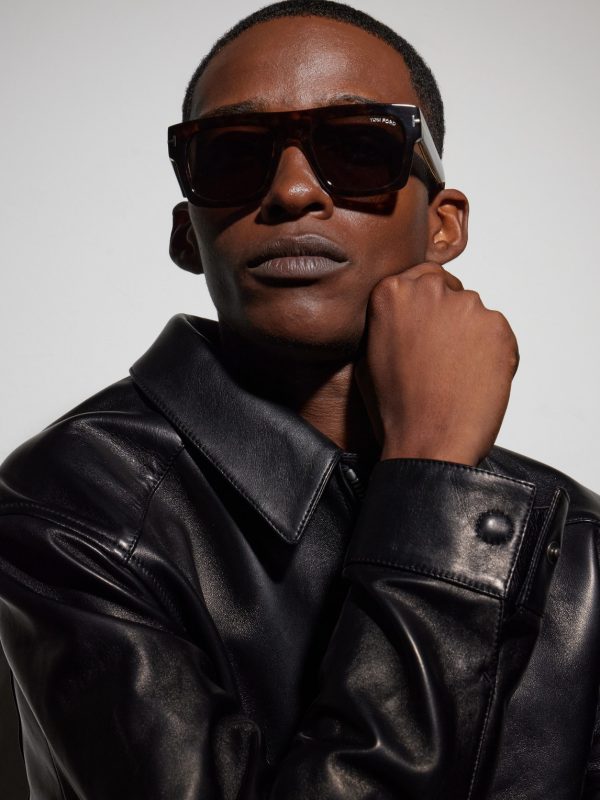Square-Frame Acetate Sunglasses - BK
