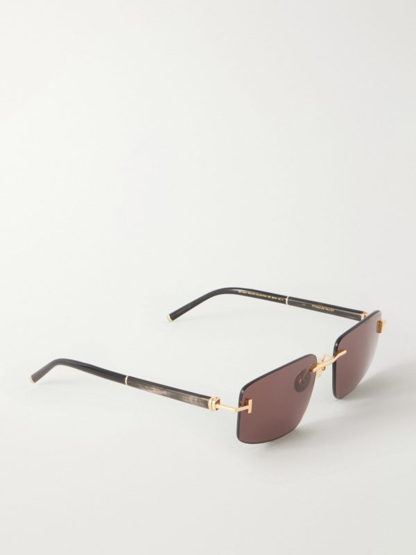 Square-Frame Titanium and Acetate Sunglasses - FR Square-Frame Titanium and Acetate Sunglasses - FR