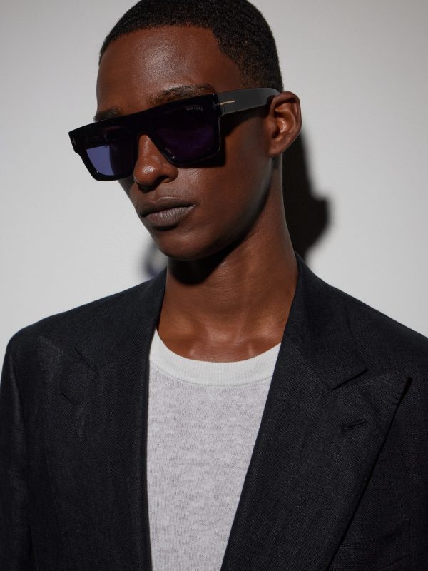 Square-Frame Acetate Sunglasses - BK