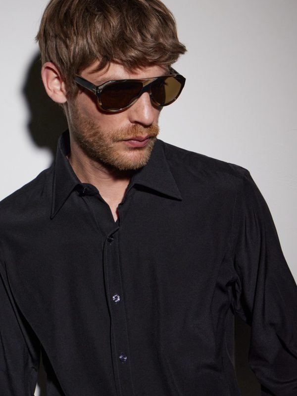 Samuele 02 Pilot Acetate Sunglasses - BK Samuele 02 Pilot Acetate Sunglasses - BK