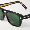 Navigator Aviator-Style Tortoiseshell Acetate Sunglasses - CU Navigator Aviator-Style Tortoiseshell Acetate Sunglasses - CU