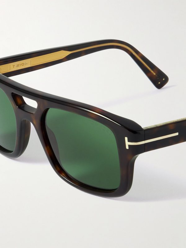Navigator Aviator-Style Tortoiseshell Acetate Sunglasses - CU Navigator Aviator-Style Tortoiseshell Acetate Sunglasses - CU